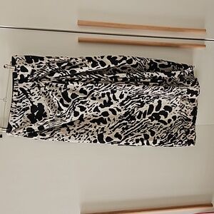 Ba&Sh Midi Skirt Zebra draped Rushed black and white